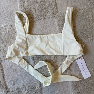 Cream Tie-Back Bikini Top